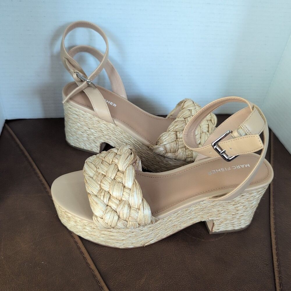 Marc Fisher Steel Platform Sandal, Women's Size 10M, Light Natural New - Picture 4 of 15